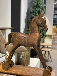 Pferd auf Rädern Artisanal, natur, Holz, 33x11,5x41 cm