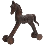 Pferd auf Rädern Artisanal, natur, Holz, 49x13,5x56 cm
