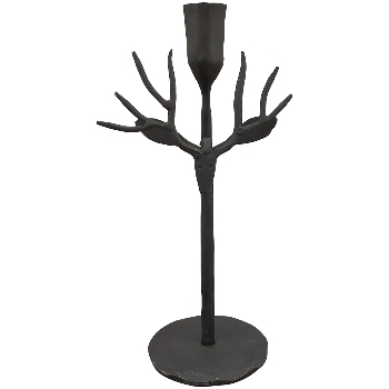 RentierKerzenHalter Sobre, schwarz, Metall, 11x3,5x26 cm