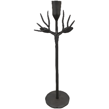RentierKerzenHalter Sobre, schwarz, Metall, 11x3,5x35 cm