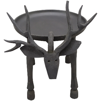 RentierKerzenHalter Sobre, schwarz, Metall, 10x14,5x14 cm