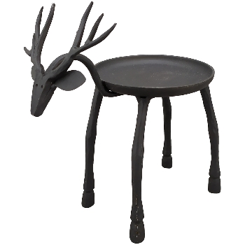 RentierKerzenHalter Sobre, schwarz, Metall, 10x15,5x17 cm