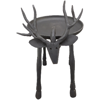RentierKerzenHalter Sobre, schwarz, Metall, 10x15,5x17 cm