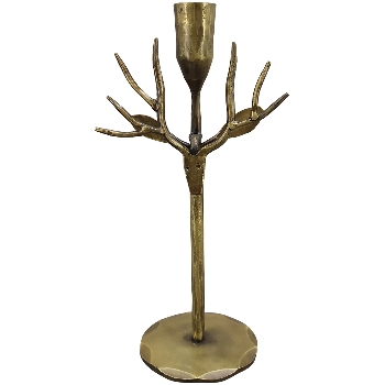 RentierKerzenHalter Doré, gold, Metall, 11x3,5x26 cm