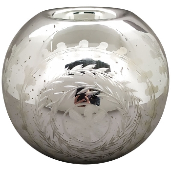 TeelichtHalter Vitreous, silber, Glas, 12x12x11 cm