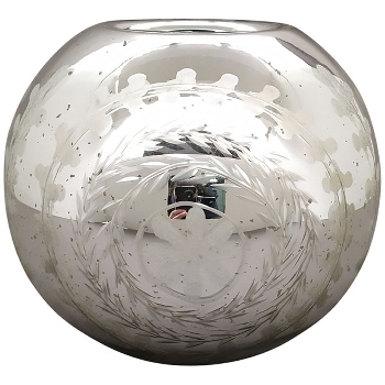 TeelichtHalter Vitreous, silber, Glas, 12x12x11 cm
