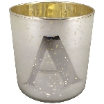 XMAS WindLicht Vitreous, silber, Glas, 10,2x10,2x10,2 cm