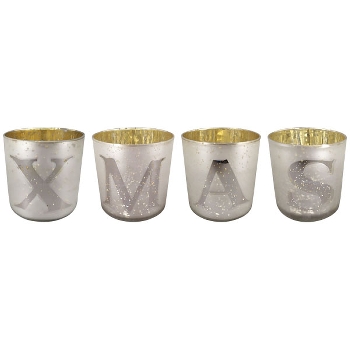 XMAS WindLicht Vitreous, silber, Glas, 10,2x10,2x10,2 cm