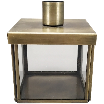 KerzenHalter Doré, gold, Metall/Glas, 7,5x7,5x10 cm