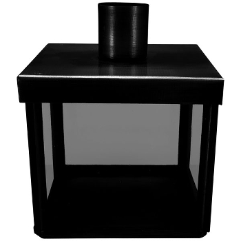 KerzenHalter Sobre, schwarz, Metall/Glas, 7,5x7,5x10 cm