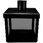 KerzenHalter Sobre, schwarz, Metall/Glas, 7,5x7,5x10 cm