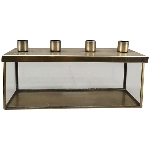 KerzenHalter Doré, gold, Metall/Glas, 26x9x13 cm