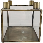 KerzenHalter Doré, gold, Metall/Glas, 10x10x11 cm