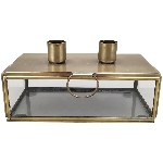 KerzenHalter Doré, gold, Metall/Glas, 17x10x9 cm