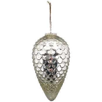 ZapfenHänger Vitreous, silber, Glas/Metall, 10x10x23 cm