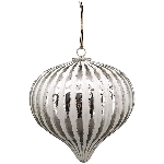Ornament Vitreous, weiß/silber, Glas/Metall, 18x18x24 cm