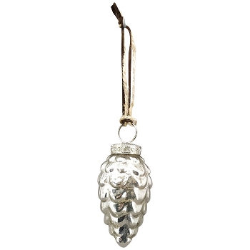 ZapfenHänger Vitreous, silber, Glas/Metall, 4,5x4,5x9 cm