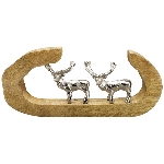 RentierSkulptur Dost, Alu/Holz, 39x4x18 cm