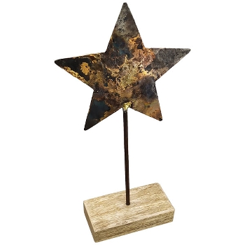 Stern Tôle, Metall/Holz, 14,5x5x28 cm