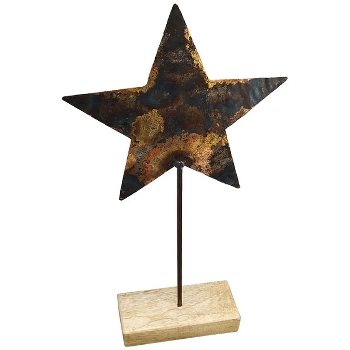 Stern Tôle, Metall/Holz, 19x8x34 cm