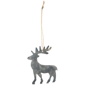 RentierHänger Teal, grau, Metall, 9,5x0,1x12 cm
