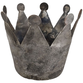 Krone Teal, silber, Metall, 15x15x13 cm