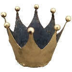 Krone Teal, gold, Metall, 11x11x9 cm