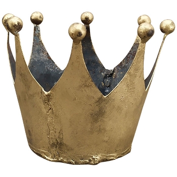 Krone Teal, gold, Metall, 11x11x9 cm