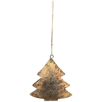 TannenbaumHänger Teal, gold, Metall, 11x2x20 cm