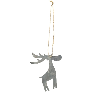 RentierHänger Teal, grau, Metall, 6x0,1x9 cm