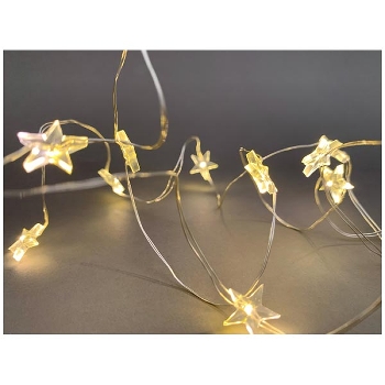 30 LED SternLichterKette Lumière, silber, Plastik, 300x1x1 cm + 30 cm, mit Timer