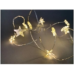50 LED SternLichterKette Lumière, silber, Plastik, 500x1x1 cm + 30 cm, mit Timer
