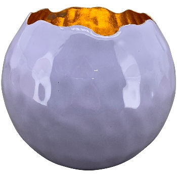 WindLicht EnameL, violett/gold, Metall, 11x11x9 cm