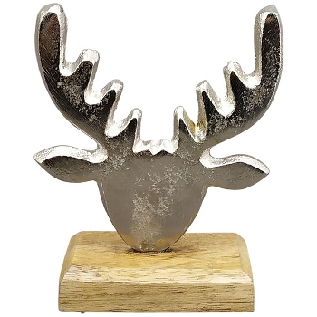 Rentier Puri, Alu/Holz, 11x5x13 cm