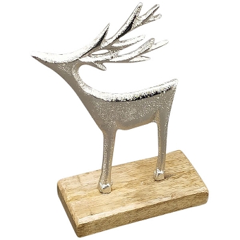 Rentier Puri, Alu/Holz, 14x5x21 cm