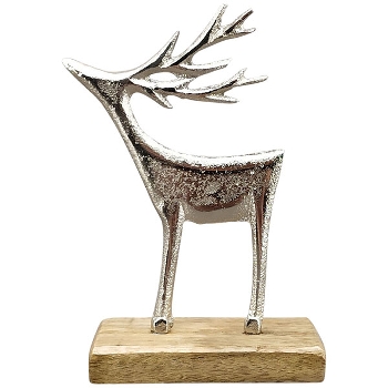 Rentier Puri, Alu/Holz, 14x5x21 cm