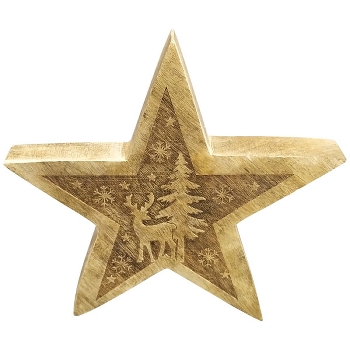 Stern Dost, Holz, 19x3,5x19 cm