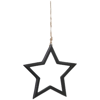 SternHänger Sobre, schwarz, Holz, 29,5x1,5x29,5 cm