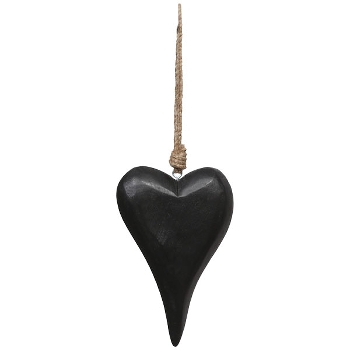 HerzHänger Sobre, schwarz, Holz, 11x2x16 cm
