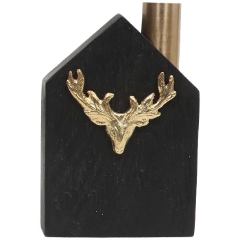 HausDeko Puri, schwarz, Holz/Metall, 10x3x15 cm