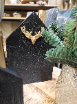 HausDeko Puri, schwarz, Holz/Metall, 13x3x20 cm