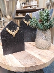 HausDeko Puri, schwarz, Holz/Metall, 13x3x20 cm