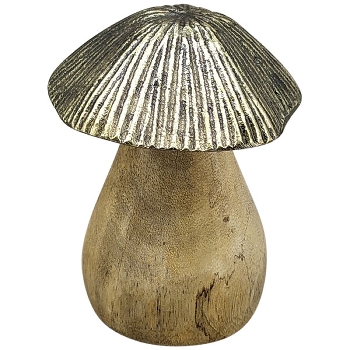 Pilz Aurum, Holz/Alu, 7,5x7,5x10 cm