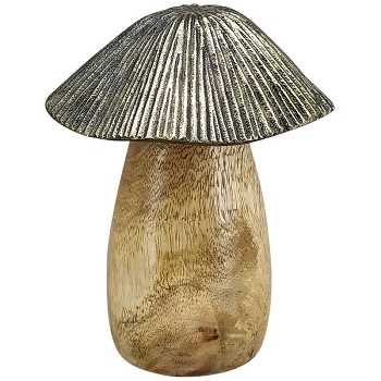 Pilz Aurum, Holz/Alu, 10x10x11 cm