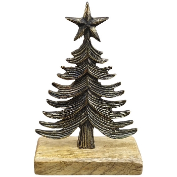 TannenBaum Aurum, Alu/Holz, 10x5x16 cm