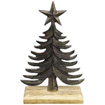 TannenBaum Aurum, Alu/Holz, 14x5x21 cm