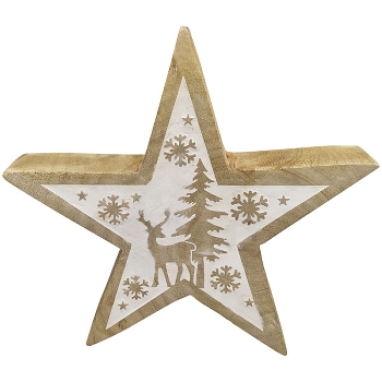 Stern Dost, Holz, 20x3,5x20 cm
