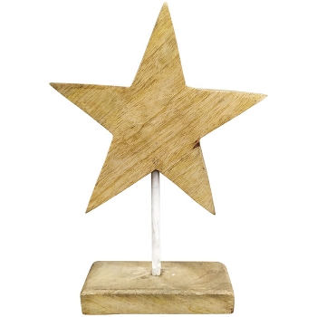 Stern Dost, Holz, 15x5x20 cm