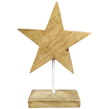 Stern Dost, Holz, 20x5x26 cm
