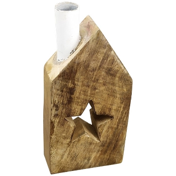 HausDeko Dost, weiß, Holz/Metall, 10x3,5x21 cm
